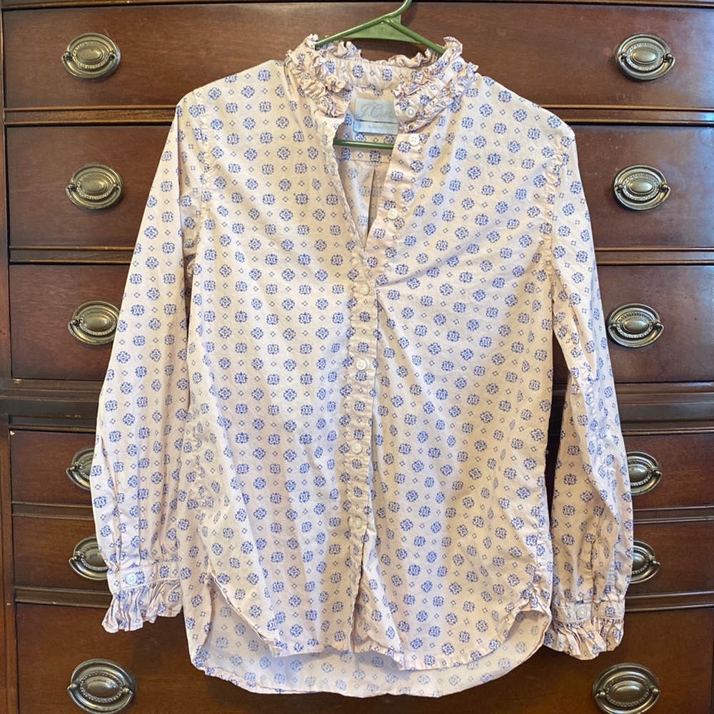 Printed J. Crew Blouse